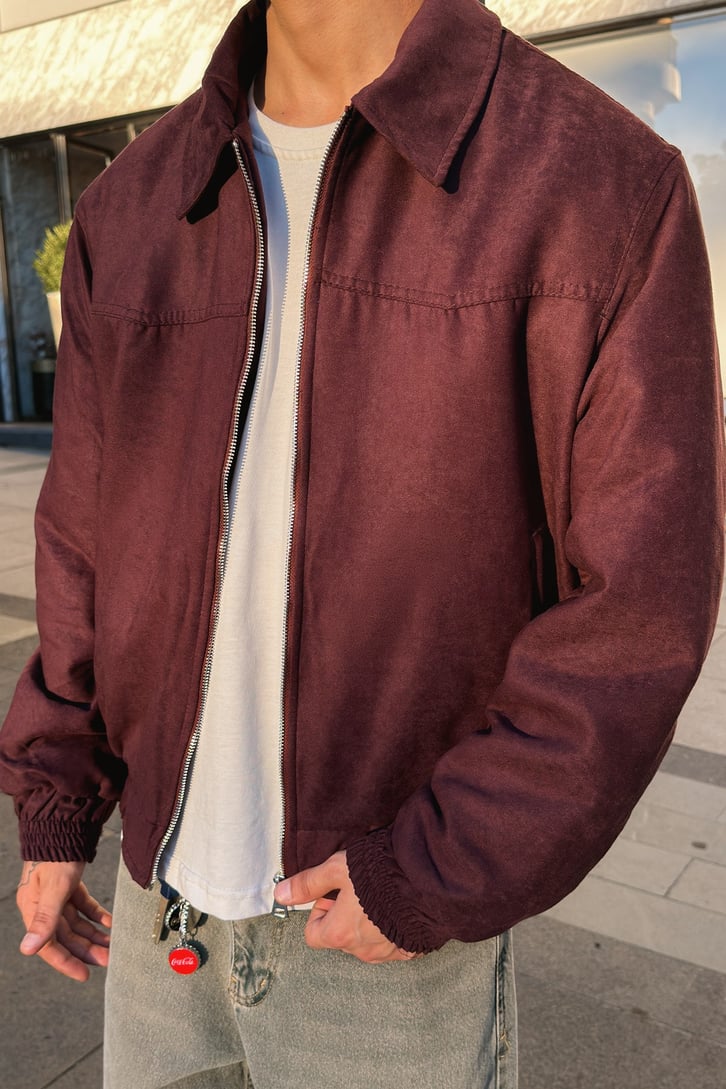 90's Claret Red Bomber Jacket