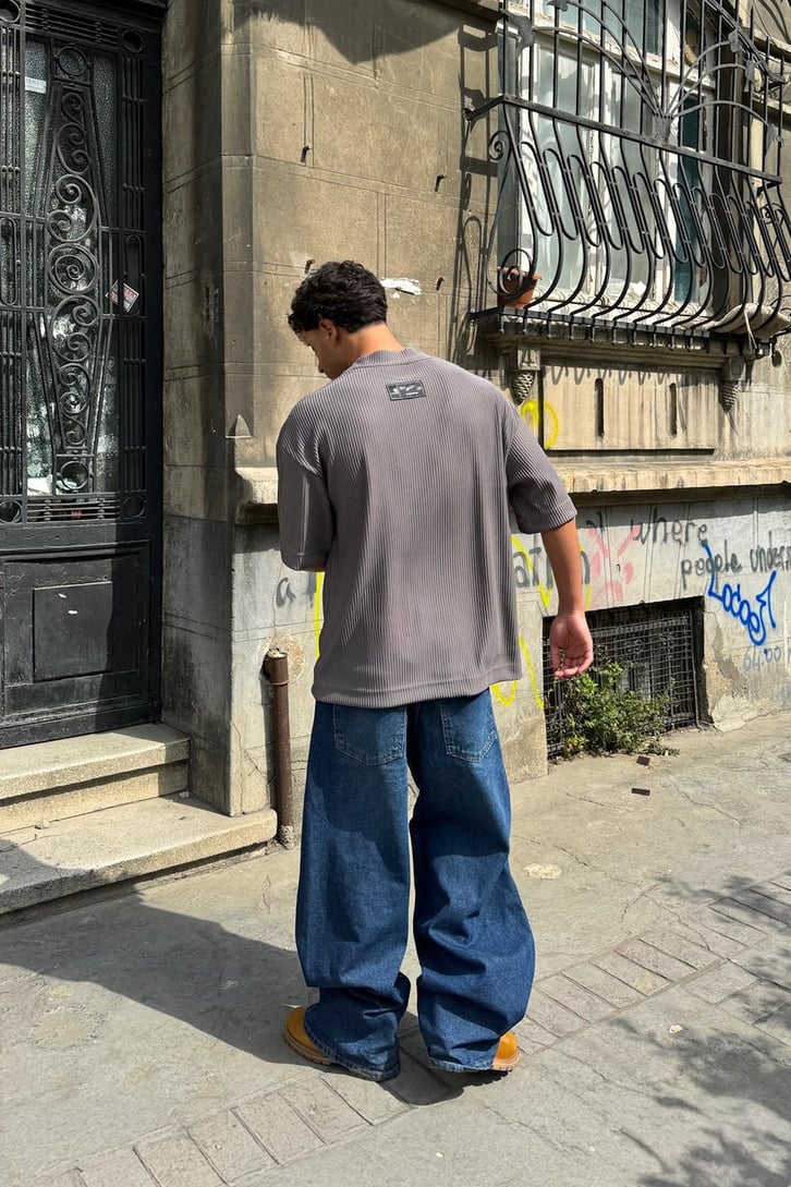 91 Baskılı Fitilli Tişört