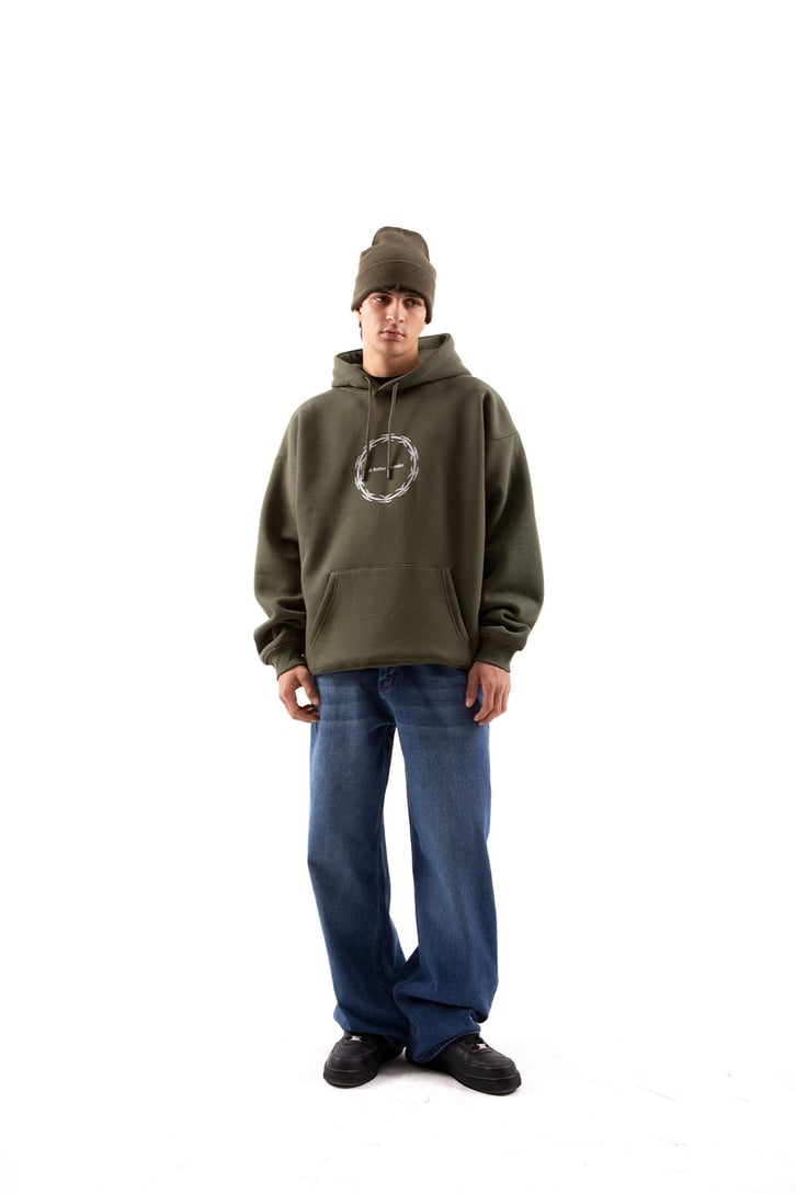 A Better Mistake Baskılı Siyah Oversize Hoodie