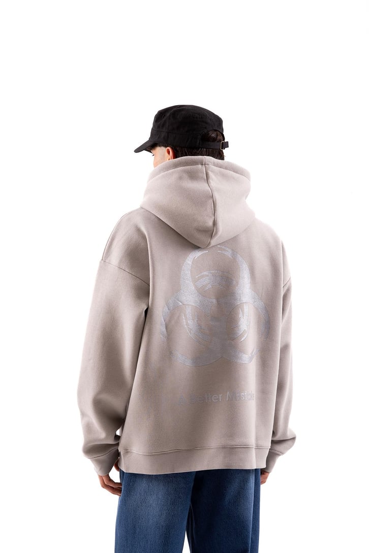 A Better Mistake Baskılı Siyah Oversize Hoodie