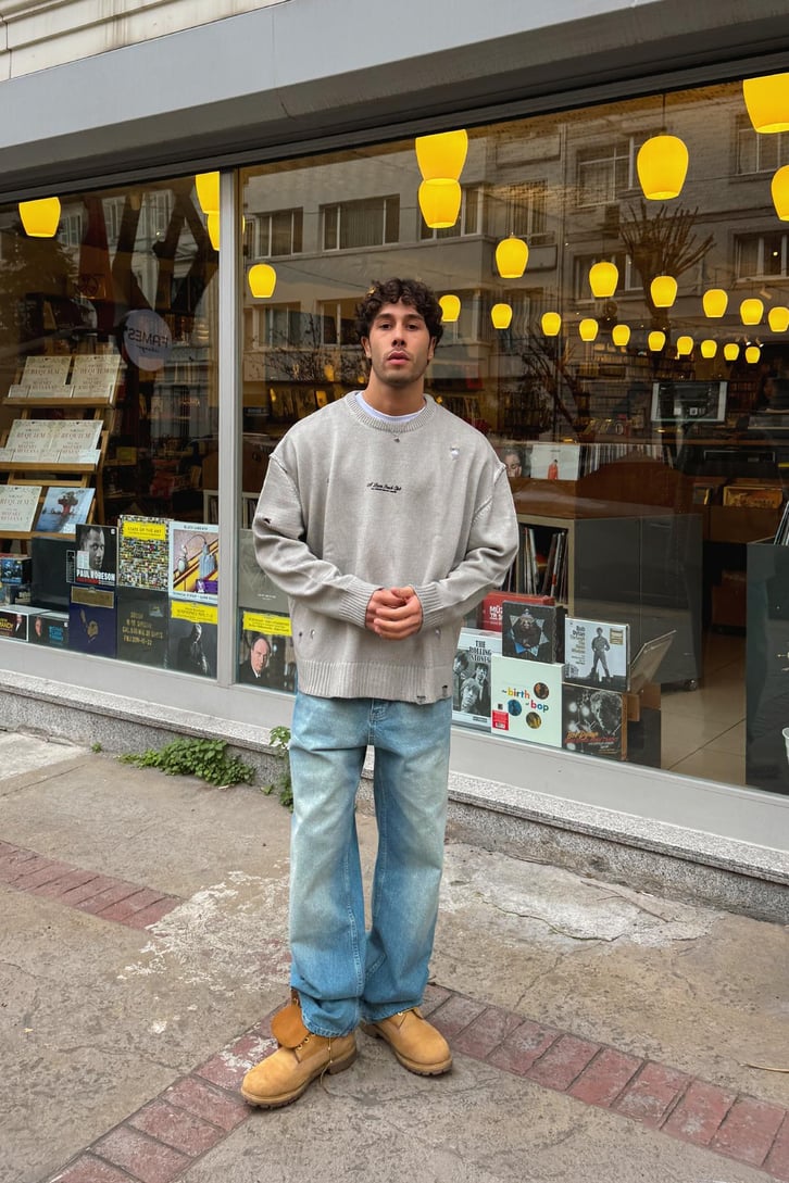 A Lovers Baskılı Triko Kazak