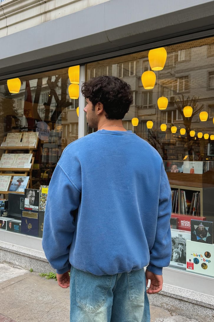 Abloaga Nakışlı Crop Sweatshirt