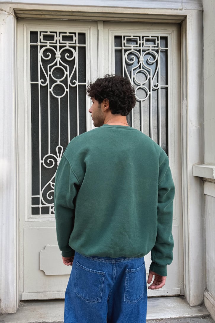Abloaga Nakışlı Crop Sweatshirt