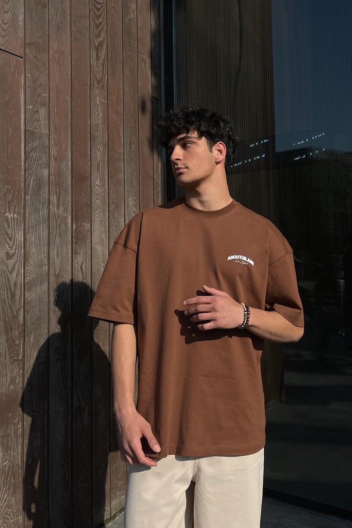 About Baskılı Beyaz Oversize Tişört