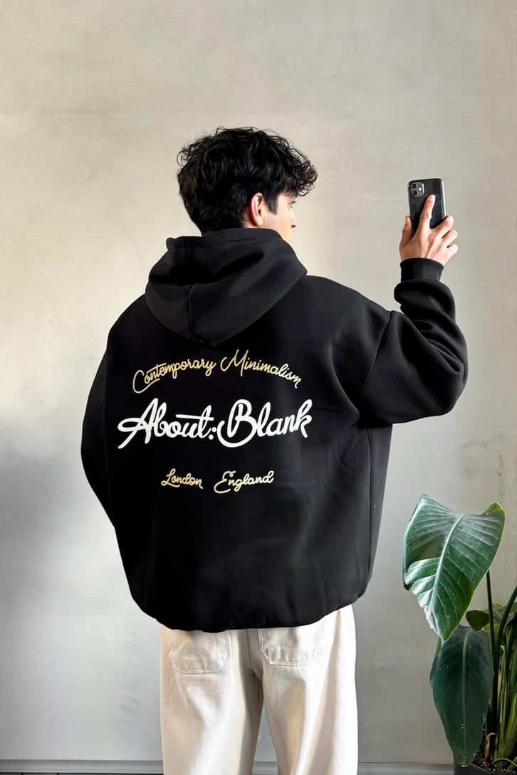 About Blank Baskılı Oversize Hoodie