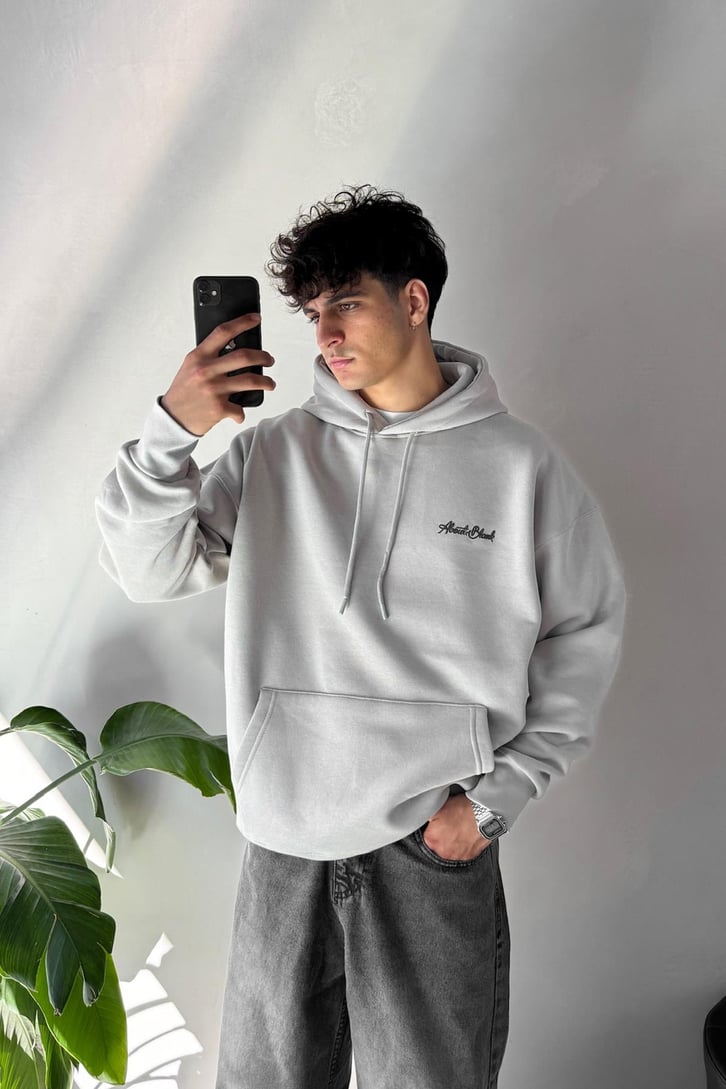 About Blank Baskılı Oversize Hoodie