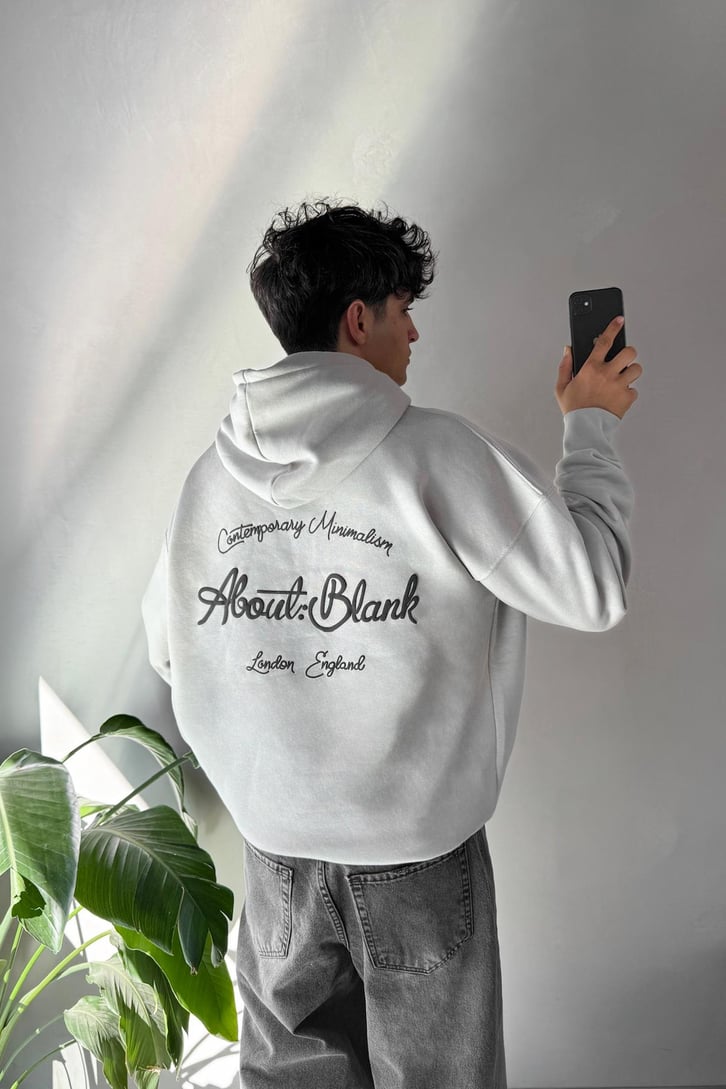 About Blank Baskılı Oversize Hoodie