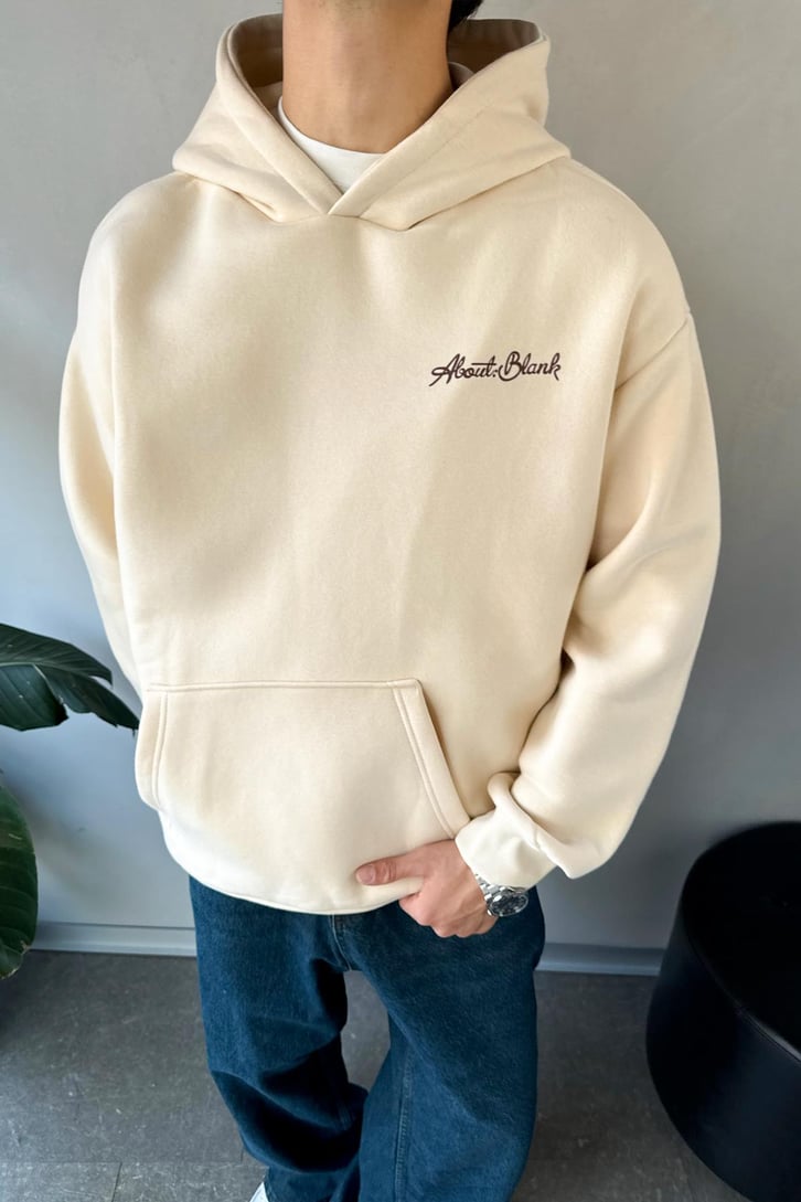 About Blank Baskılı Oversize Hoodie