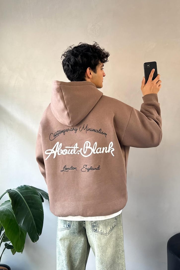 About Blank Baskılı Oversize Hoodie