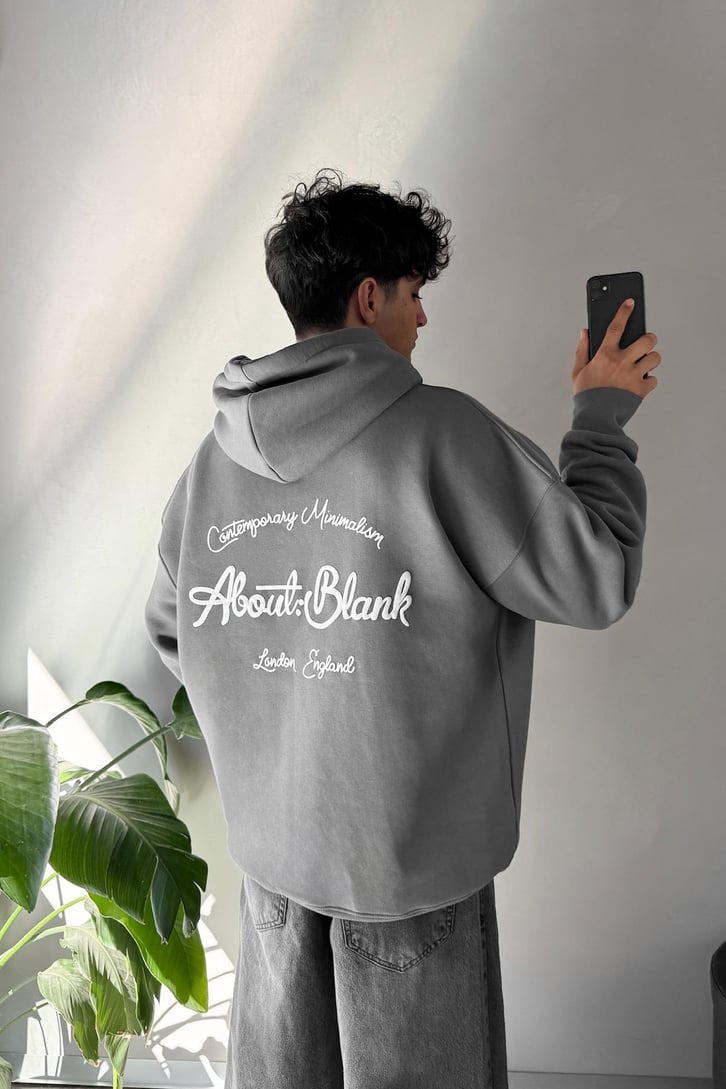 About Blank Baskılı Oversize Hoodie