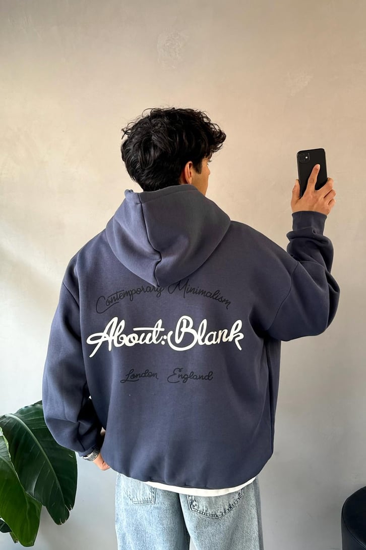 About Blank Baskılı Oversize Hoodie