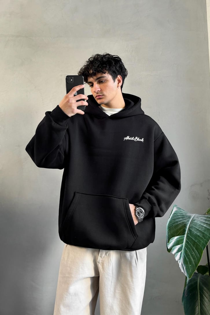 About Blank Baskılı Oversize Hoodie
