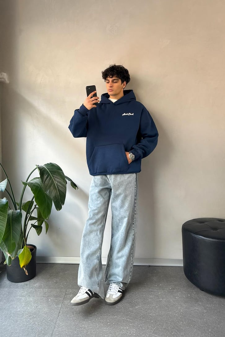 About Blank Baskılı Oversize Hoodie