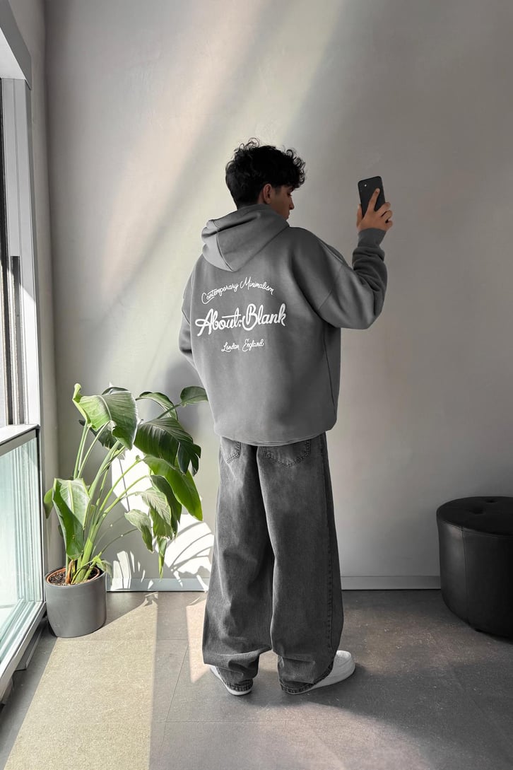 About Blank Baskılı Oversize Hoodie