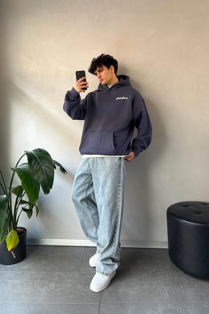 About Blank Baskılı Oversize Hoodie