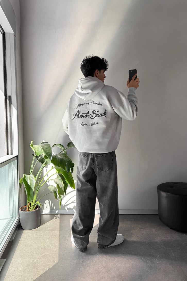 About Blank Baskılı Oversize Hoodie