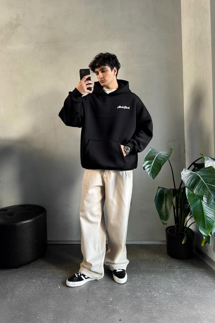 About Blank Baskılı Oversize Hoodie