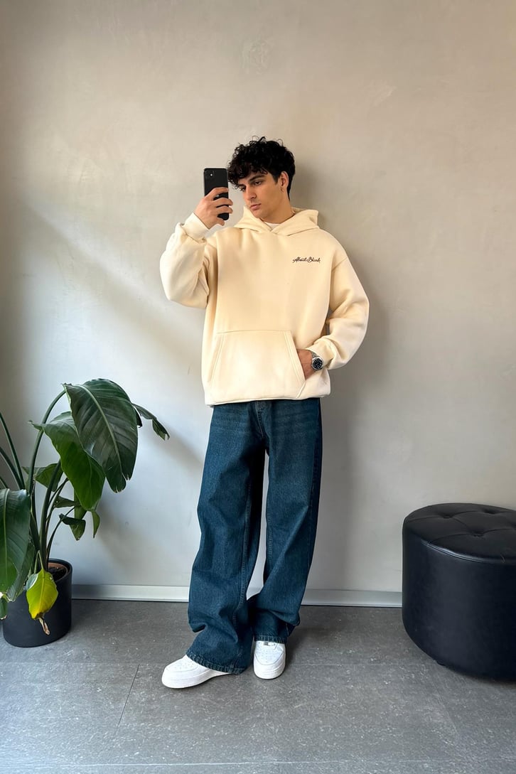 About Blank Baskılı Oversize Hoodie
