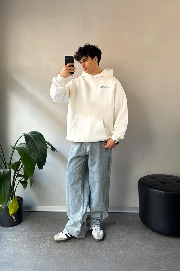 About Blank Baskılı Oversize Hoodie
