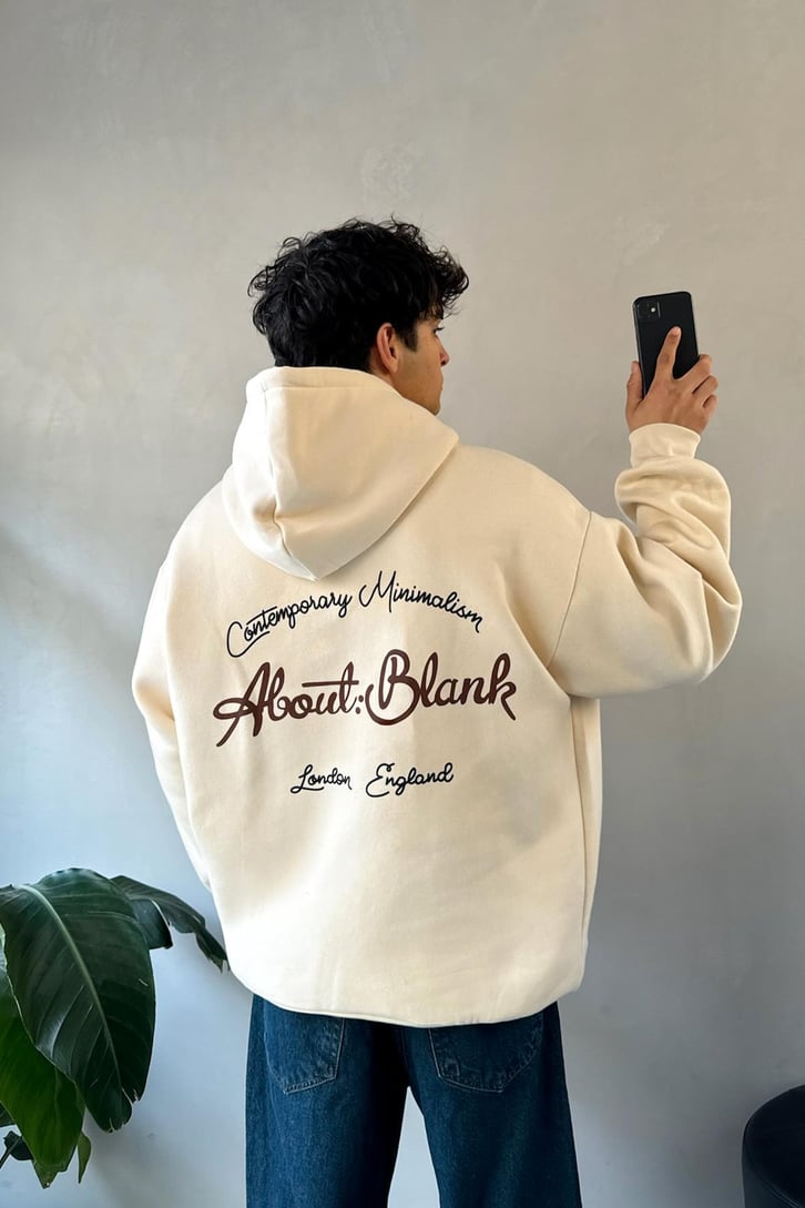 About Blank Baskılı Oversize Hoodie