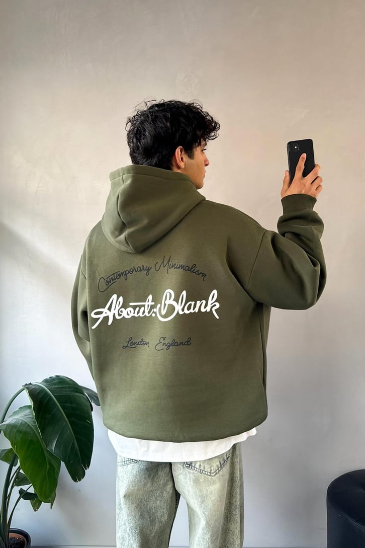 About Blank Baskılı Oversize Hoodie