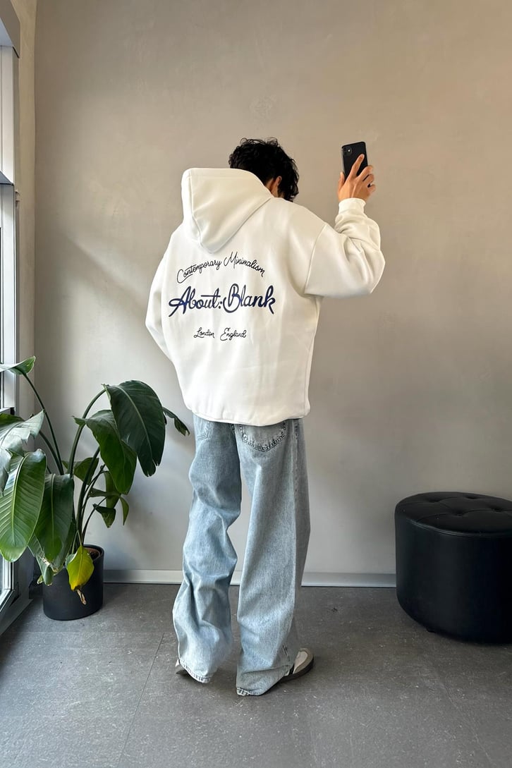 About Blank Baskılı Oversize Hoodie