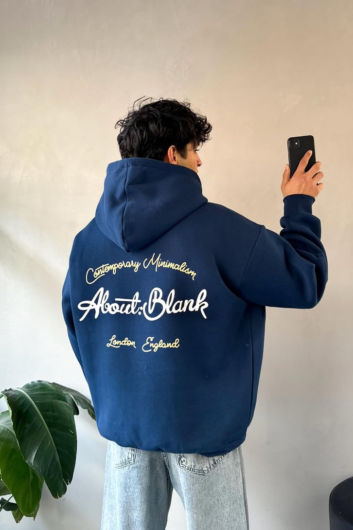 About Blank Baskılı Oversize Hoodie