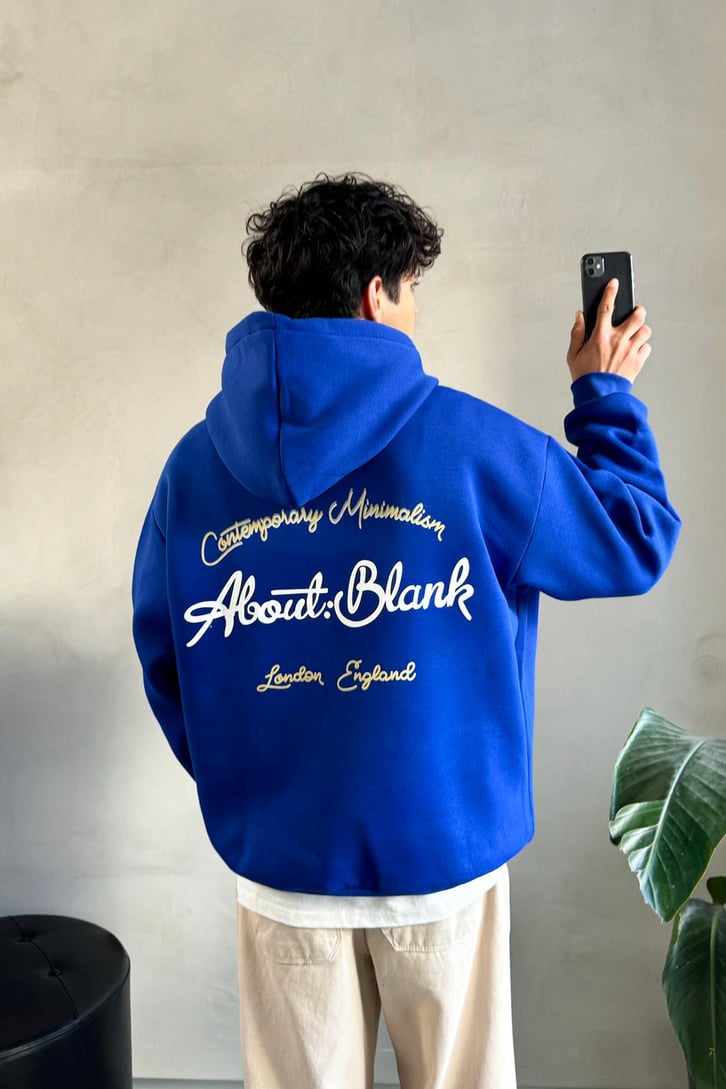 About Blank Baskılı Oversize Hoodie