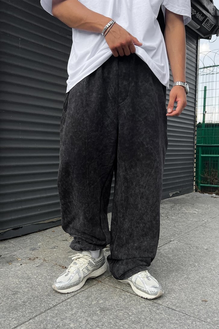 Acid Wash Ayarlanabilir Paça Eşofman Altı