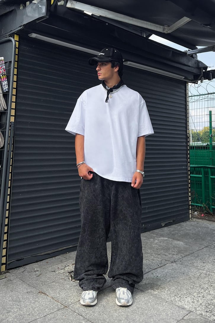 Acid Wash Ayarlanabilir Paça Eşofman Altı