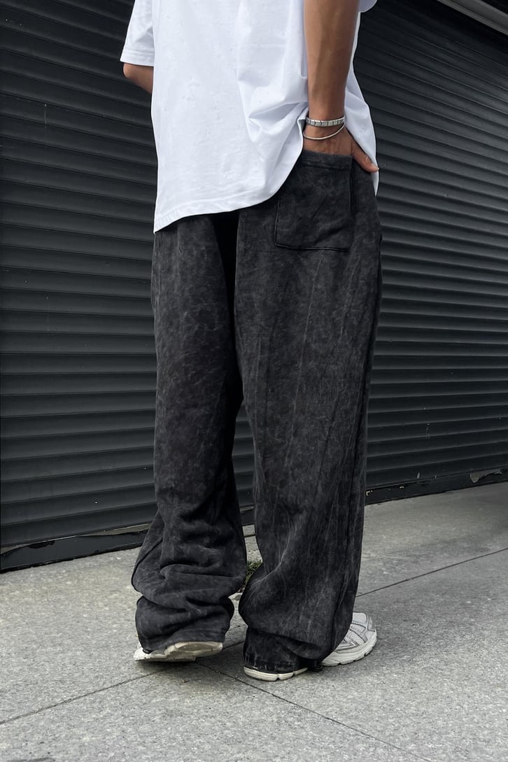 Acid Wash Ayarlanabilir Paça Eşofman Altı