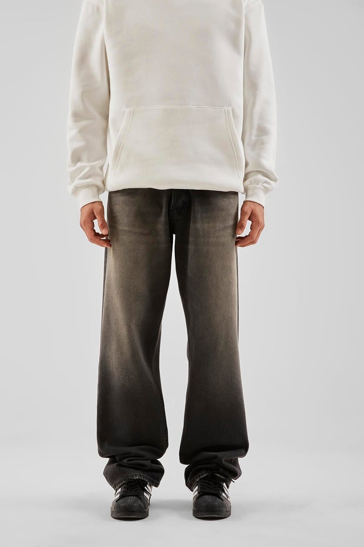 Acid Wash Kahverengi Baggy Jean
