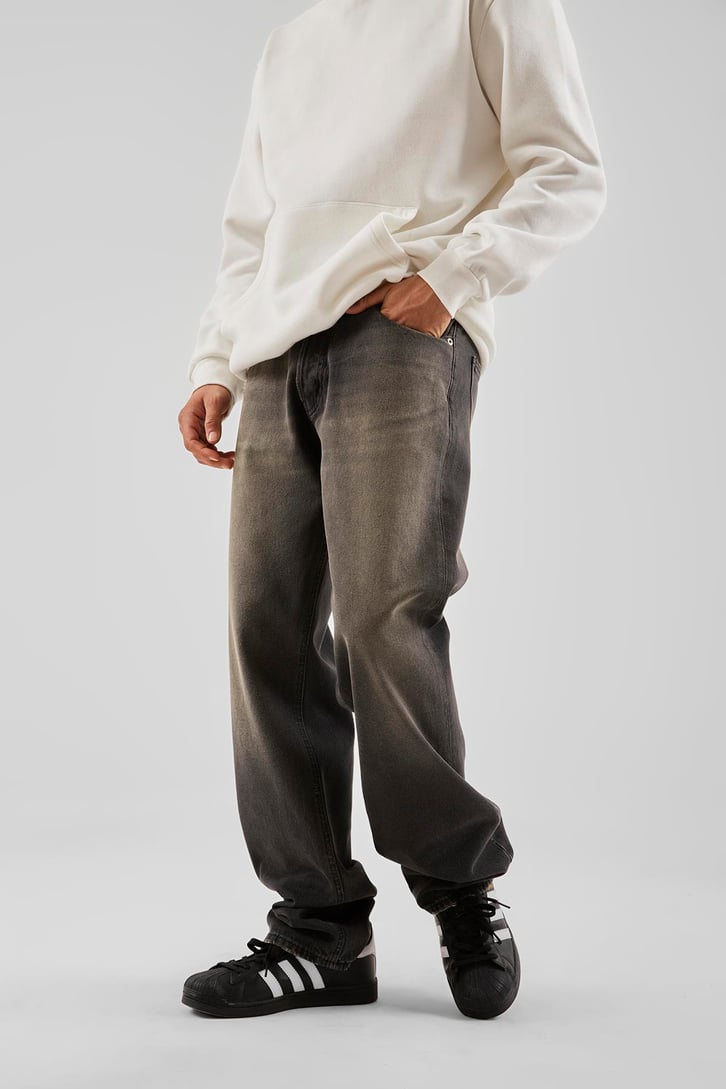 Acid Wash Kahverengi Baggy Jean