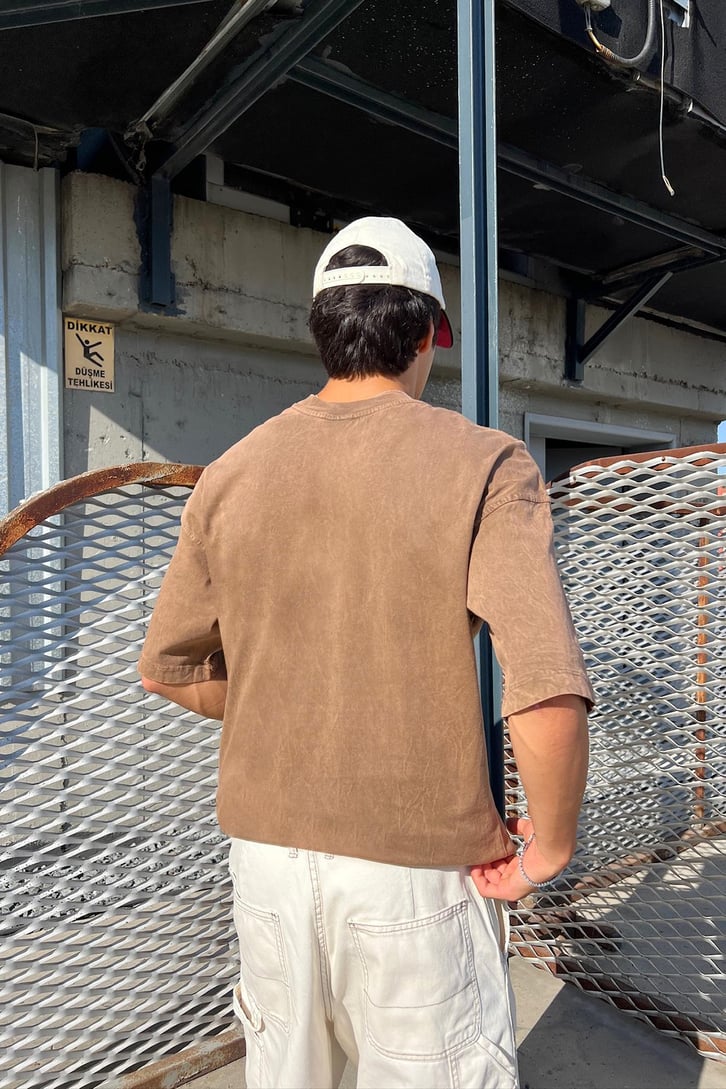 Acid Wash Premium Basic Oversize Tişört