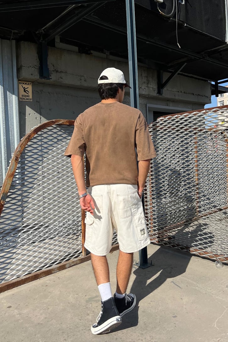 Acid Wash Premium Basic Oversize Tişört