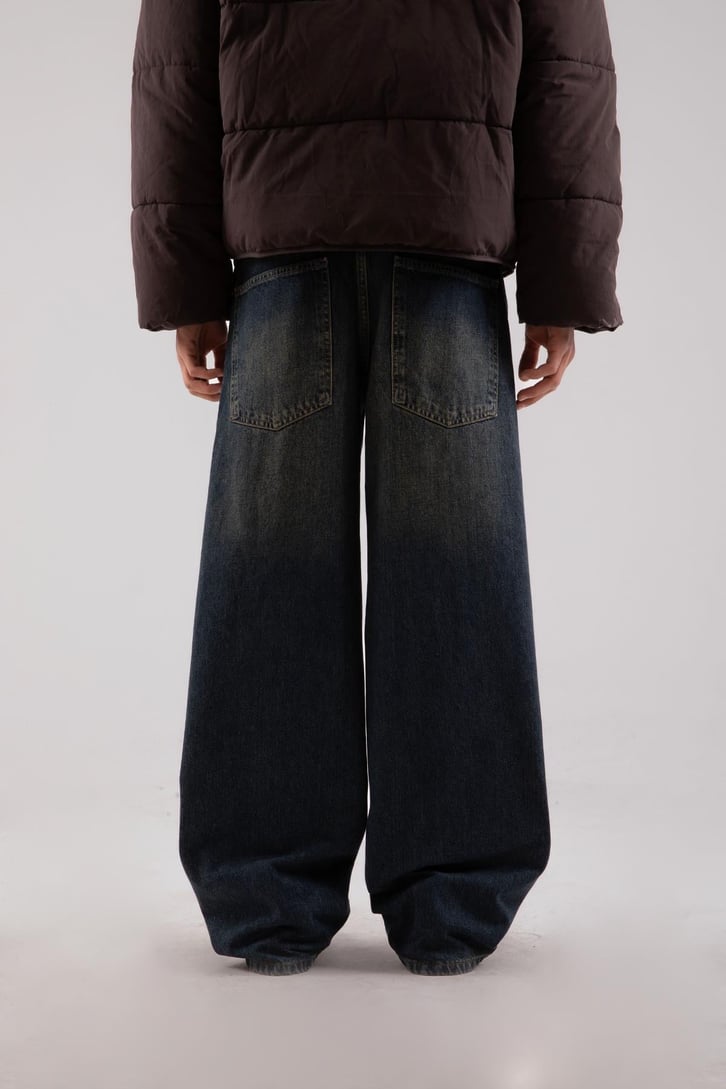 Acid Wash Yeşil Baggy Jean