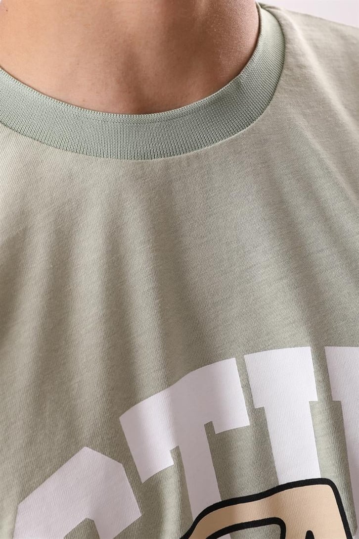 Actual A Baskılı Açık Yeşil Oversize Tshirt