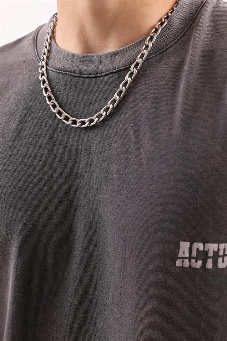 Actual Baskılı Acid Wash Tshirt
