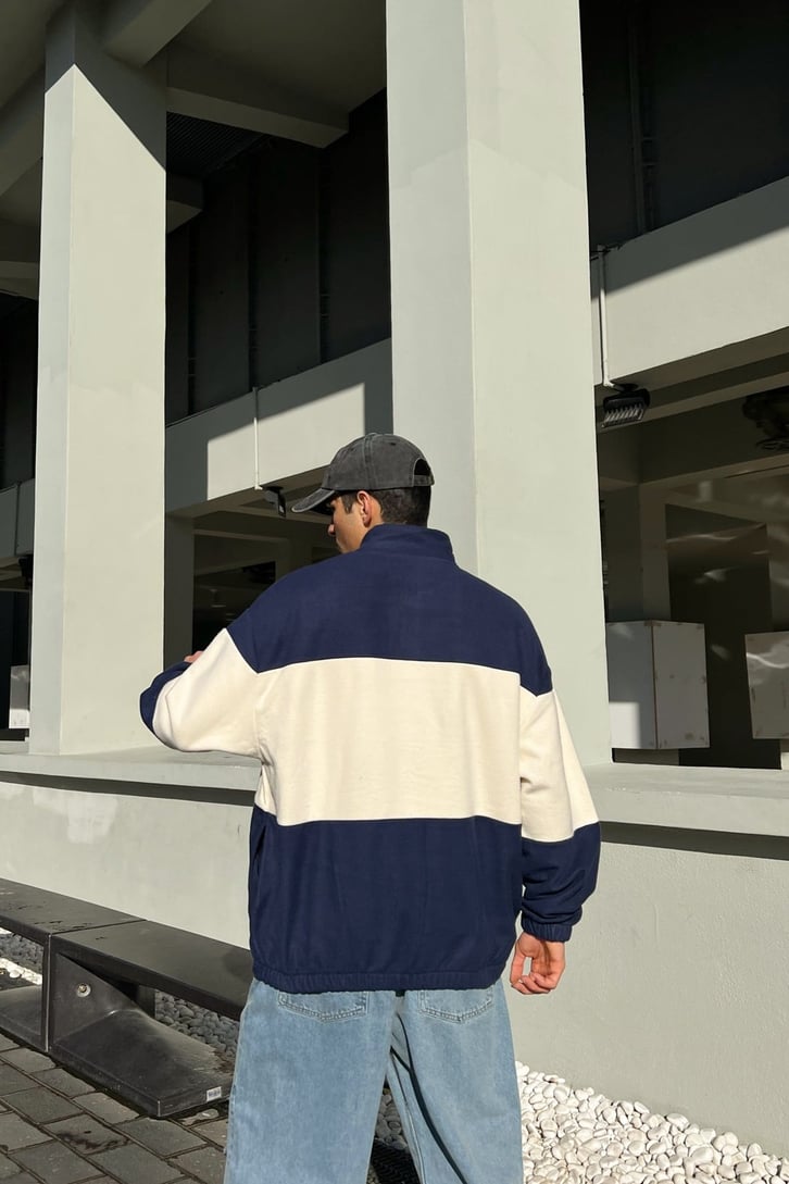 Actual Nakışlı Lacivert Polar Sweatshirt