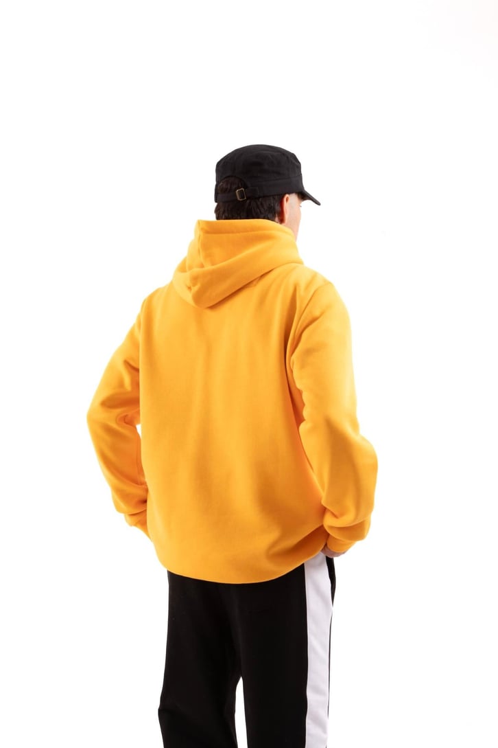 Aest Baskılı Hardal Oversize Hoodie
