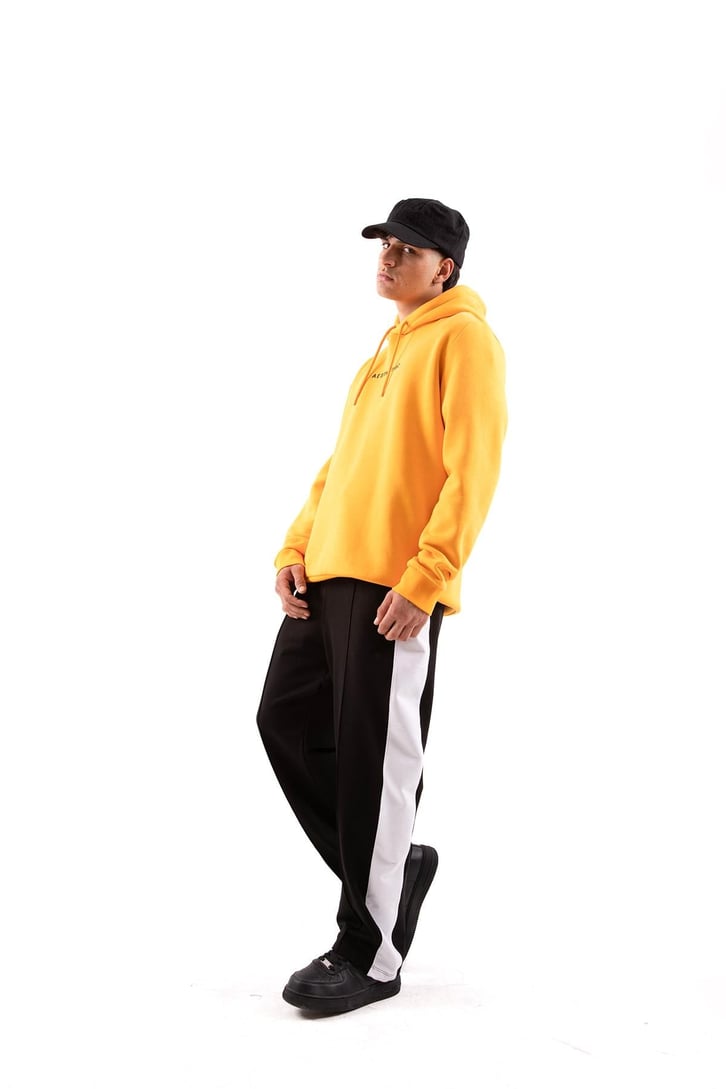 Aest Baskılı Hardal Oversize Hoodie