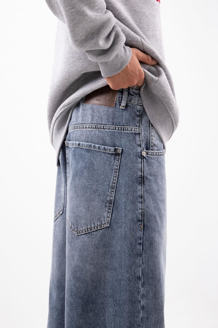 Aestetic Vibe Buz Mavi Baggy Jean