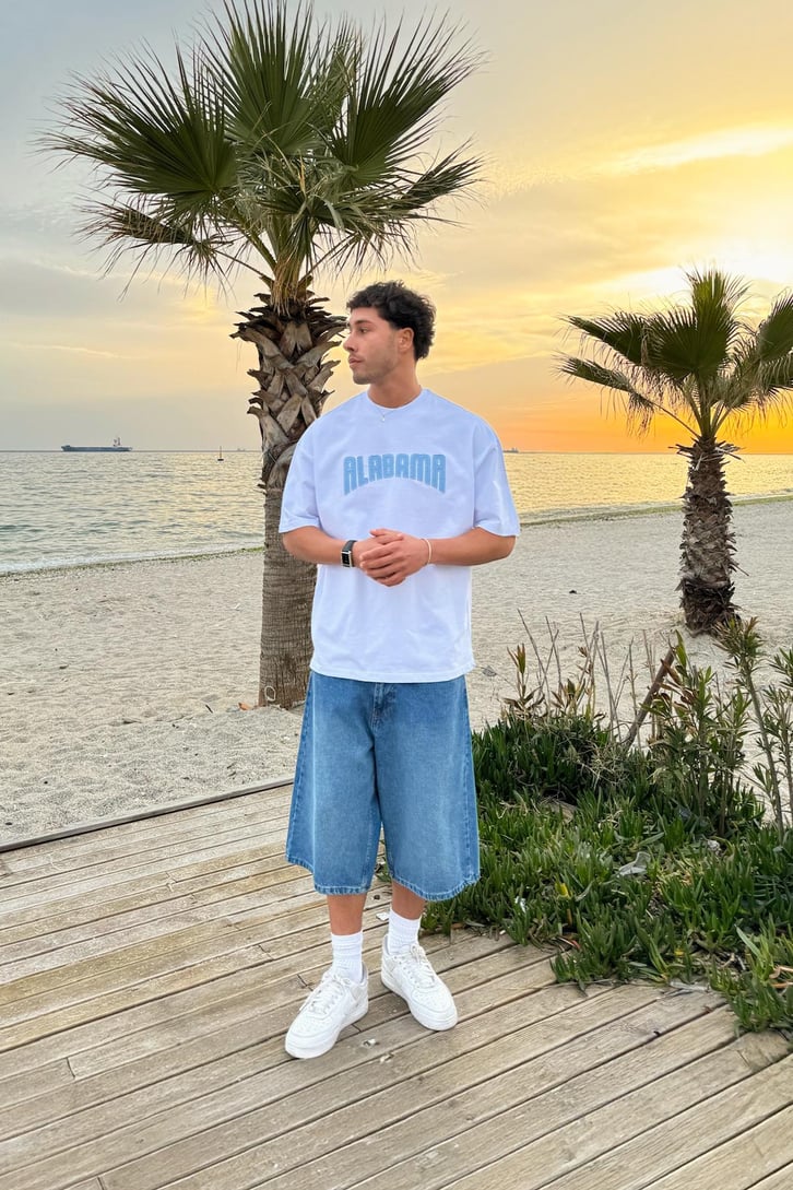 Alabama Nakışlı Oversize Tişört