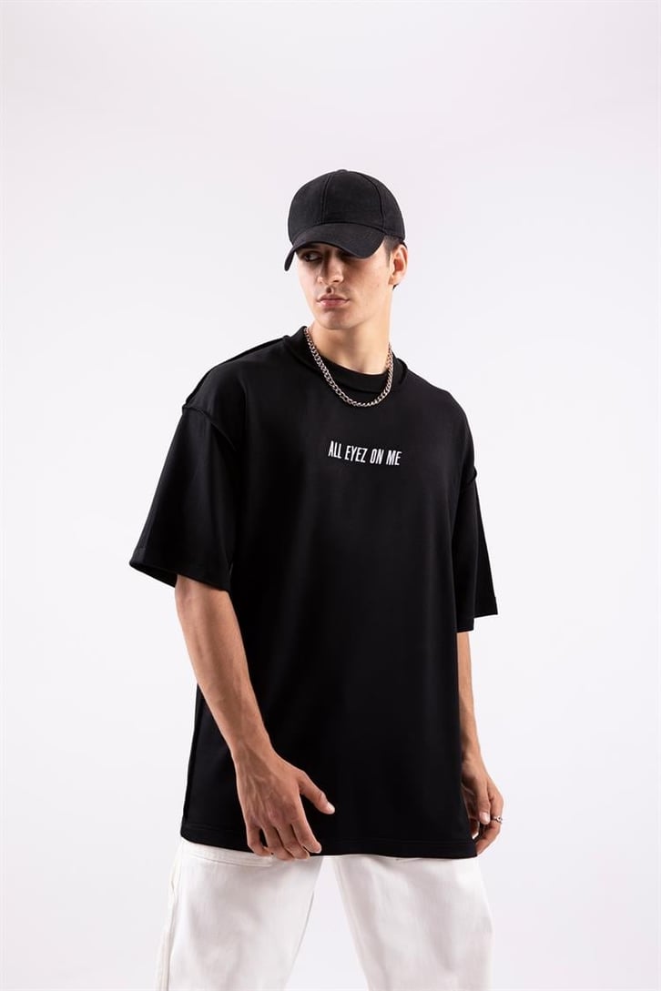 All Eyez On Me Nakışlı Oversize Tshirt