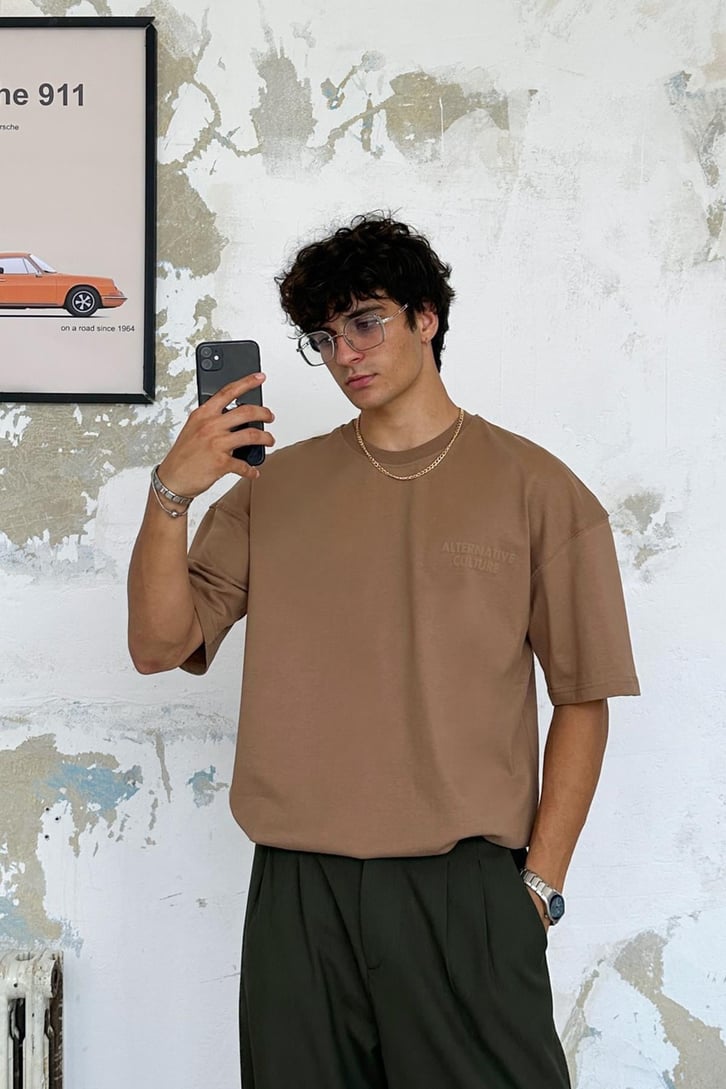 Alternative Baskılı Oversize Tişört