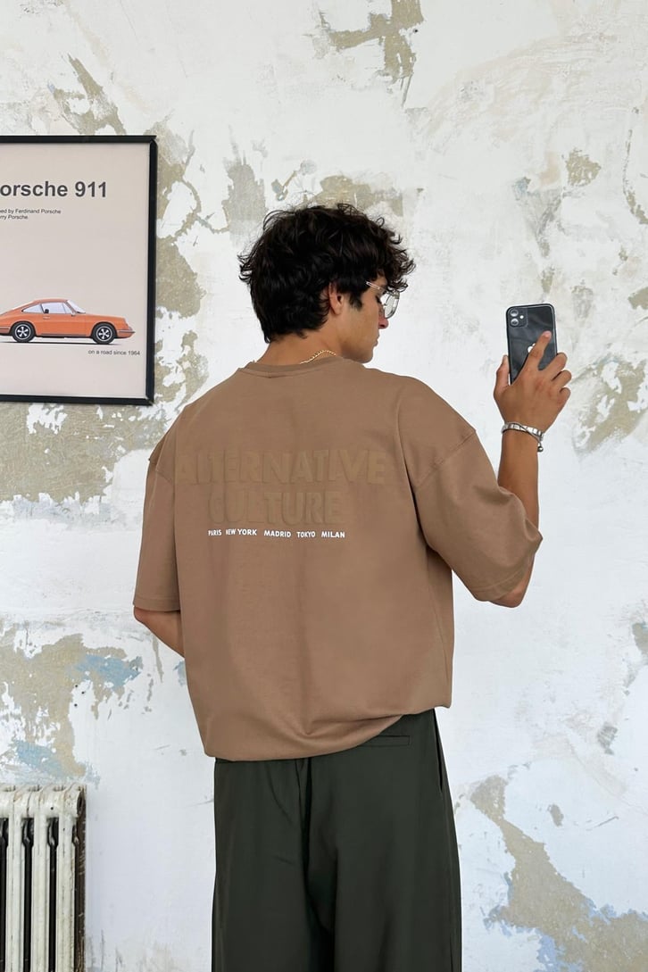 Alternative Baskılı Oversize Tişört