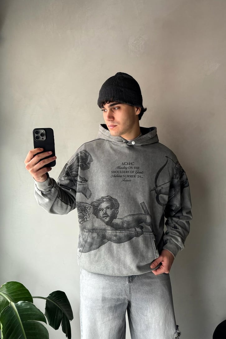 Angel Washed Baskılı Sweatshirt