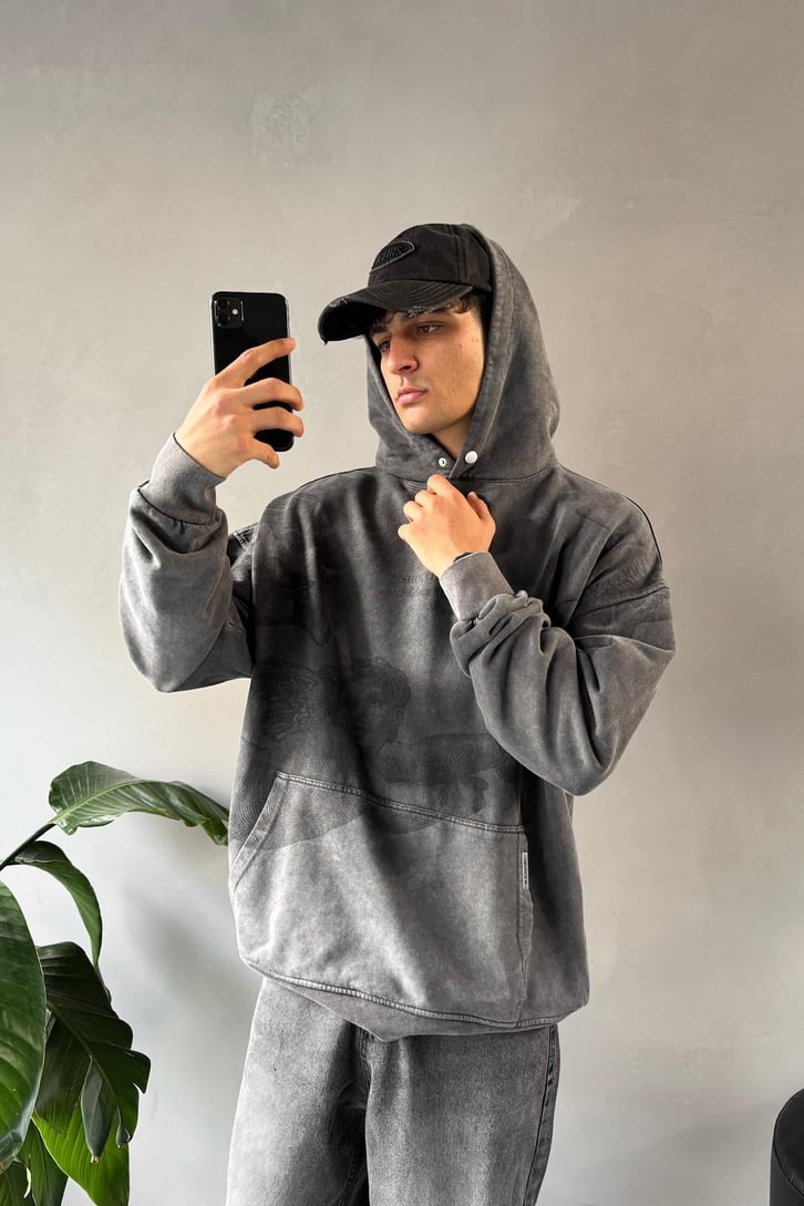Angel Washed Baskılı Sweatshirt