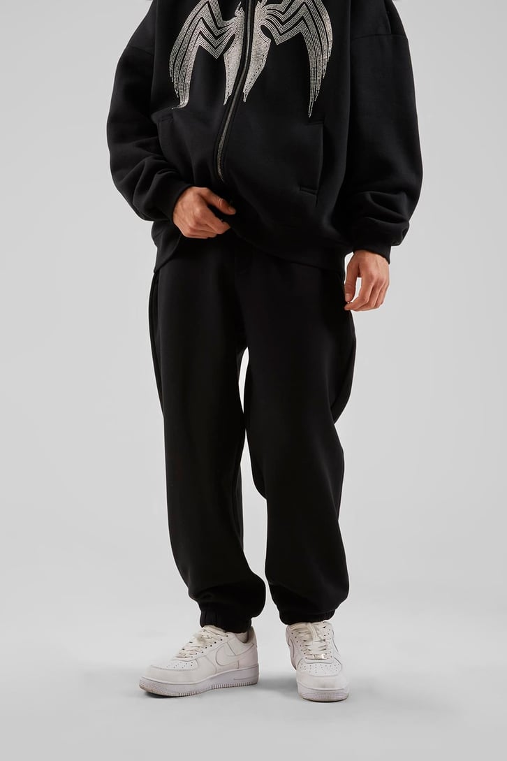 Arka Cepli Basic Siyah Jogger Eşofman Altı