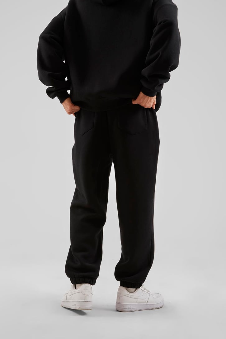 Arka Cepli Basic Siyah Jogger Eşofman Altı